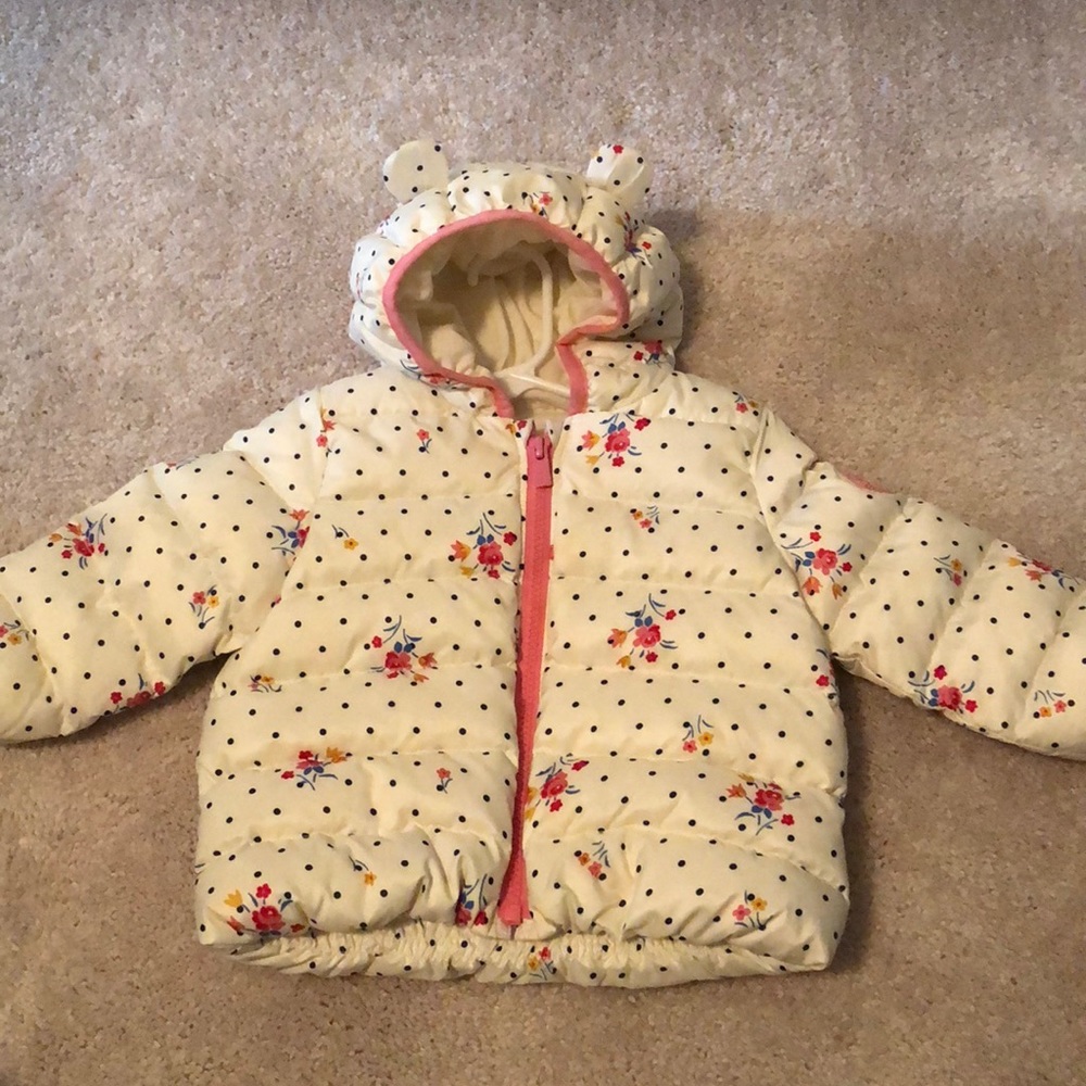 Baby Gap hooded floral puffer jacket